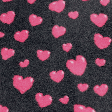 ProFleece Vetbed Pet Bedding hearts charcoal cerise print non slip