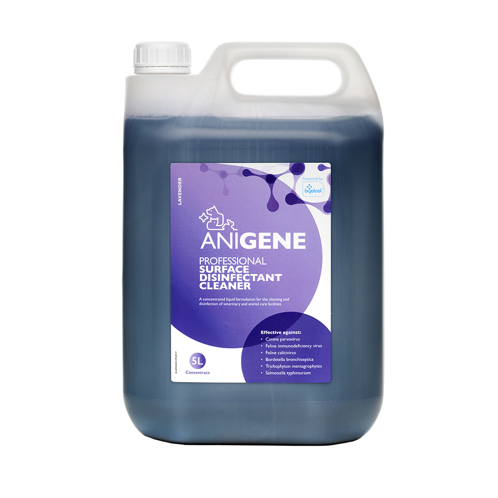 anigene professional surface disinfectant 5L container lavender