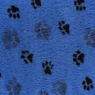 Profleece Vetbed pet bedding blue with black paw print close up
